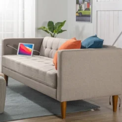 73" Pascal Sofa With USB Oatmeal - Zinus -Baxton Studio Shop GUEST e67726bd ed1d 46cc b8a0 88555965ac04