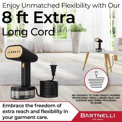 Bartnelli Pro Luxury Handheld Garment Steamer, 30s Heat-Up, Large Detachable Water Tank, 8ft Cord 5 Bartnelli Pro Luxury Handheld Garment Steamer, 30s Heat-Up, Large Detachable Water Tank, 8ft Cord - Image 5