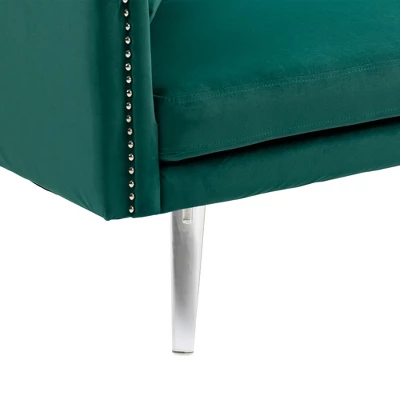 Modern Velvet Upholstered Loveseats Sofa With 2 Pillows-ModernLuxe 14 Modern Velvet Upholstered Loveseats Sofa With 2 Pillows-ModernLuxe - Image 14