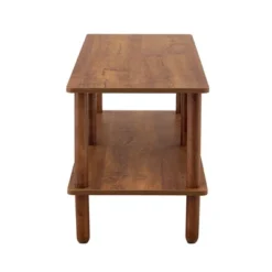 Modern 2-Tier Coffee Table For Living Room Furniture, Center Table With Open Storage Shelf, Rounded Rubberwood Legs -Baxton Studio Shop GUEST e6bdf979 3f53 4ff4 804a 520fabef2393