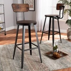 Set Of 2 Kenna Wood And Metal Finished Metal Barstools Brown/Black - Baxton Studio 9 Set Of 2 Kenna Wood And Metal Finished Metal Barstools Brown/Black - Baxton Studio -Baxton Studio Shop GUEST e6e68fdd db6c 47d4 bf0b 7ae2c368efe1