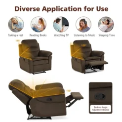 Costway Recliner Chair Single Sofa Armchair Sleeper Lounger W/ Footrest GreyBrown -Baxton Studio Shop GUEST e6f03555 e1ab 4233 8899 d8f2ef22a2b5