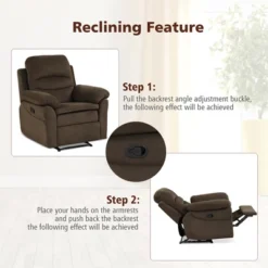 Costway Recliner Chair Single Sofa Armchair Sleeper Lounger W/ Footrest GreyBrown -Baxton Studio Shop GUEST e6f787dc f2f0 44f9 825b ad5db9e5e6e7