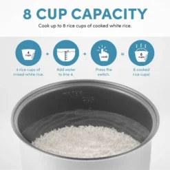 Aroma 8 Cup Rice Cooker - Stainless Steel ARC-904SB: Digital Rice Maker, Automatic Shut-Off, Reheat & Steam Functions 17 Aroma 8 Cup Rice Cooker - Stainless Steel ARC-904SB: Digital Rice Maker, Automatic Shut-Off, Reheat & Steam Functions -Baxton Studio Shop GUEST e6fad012 dfa0 4271 aa85 ece5c4460787