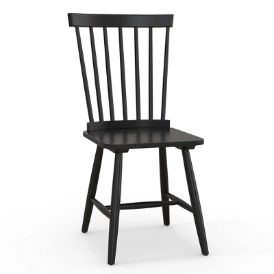 Costway Windsor Dining Chairs Set Of 2 Armless Spindle Back Solid Rubber Wood Black/Natural 8 Costway Windsor Dining Chairs Set Of 2 Armless Spindle Back Solid Rubber Wood Black/Natural - Image 8