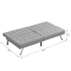SKRAN Futon Sofa Bed With Wood Frame,stainless Leg For Small Space Living Room, Bedroom Office,grey -Baxton Studio Shop GUEST e706a4ba 9eaf 4188 9f56 e610ba30a11e