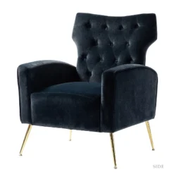 Raphael Velvet Tufted Upholstered Wingback Chair Accent Wingback Silhouette With Diamond Button Tufting | Karat Home -Baxton Studio Shop GUEST e73c8a24 1510 4d5b 8fe4 520da38a9203