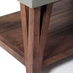 Brookside Entryway Coat Hook And Bench Concrete Coated Top And Wood Light Gray/Brown - Alaterre Furniture -Baxton Studio Shop GUEST e76c5e67 4960 4476 9a1b 5bd1f4546488