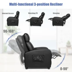 Costway Electric Modern Massage Recliner Sofa Chair Lounge With Remote Control -Baxton Studio Shop GUEST e7732f32 9de7 44a8 bd4a 64dd21e72608