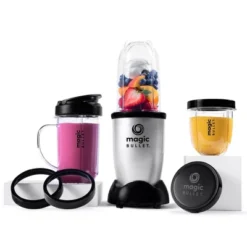Magic Bullet Personal Blender Set: Bullet Mixer For Smoothies, 250W, Stainless Steel Blades, Dishwasher-Safe Parts