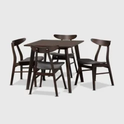 5pc Britte Fabric Upholstered Wood Dining Set - Baxton Studio -Baxton Studio Shop GUEST e7c30260 1941 4d54 afbe 1a5e34dd6914