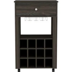Gulches Bar Cart With Built-in Wine Rack And Caster Mobility -Baxton Studio Shop GUEST e7db5118 8c48 42d4 a11c d1bc07b88531 1
