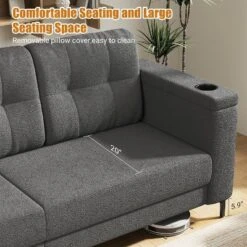 83.5" 3 Seater Sofa Couch With Storage Armrests For Living Room, Comfy Sofa Couch With Wide Seat 11 83.5" 3 Seater Sofa Couch With Storage Armrests For Living Room, Comfy Sofa Couch With Wide Seat -Baxton Studio Shop GUEST e7fcd201 8602 400e 897f ec4e6c68b37e