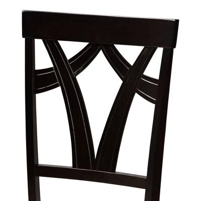 Set Of 2 Sylvia Espresso Finished Dining Chair Sand/Brown - Baxton Studio 6 Set Of 2 Sylvia Espresso Finished Dining Chair Sand/Brown - Baxton Studio - Image 6