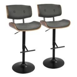 Set Of 2 Lombardi Mid-Century Modern Adjustable Counter Height Barstool - Lumisource -Baxton Studio Shop GUEST e87e44a7 d0ea 4036 b093 d49f474e0408