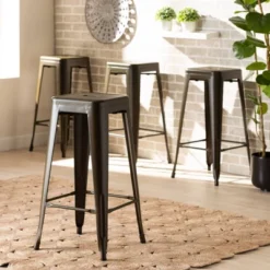 4pc Horton Gunmetal Metal Stackable Barstool Set Gun Metal - Baxton Studio 11 4pc Horton Gunmetal Metal Stackable Barstool Set Gun Metal - Baxton Studio -Baxton Studio Shop GUEST e8eb6d0f e795 4711 90a0 f936b6e42977