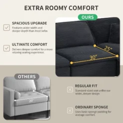 142'' U-Shaped Modular Sectional Sofa, Luxury Fully Compressed Couch With Ottomans & Cloud-Like Cushions - ModernLuxe 14 142'' U-Shaped Modular Sectional Sofa, Luxury Fully Compressed Couch With Ottomans & Cloud-Like Cushions - ModernLuxe -Baxton Studio Shop GUEST e8eba8f6 63f3 438b 9914 d1b9c87ce956