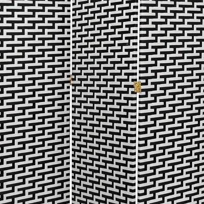 6 Ft. Tall Woven Fiber Room Divider Black/White 3 Panel - Oriental Furniture 2 6 Ft. Tall Woven Fiber Room Divider Black/White 3 Panel - Oriental Furniture - Image 2