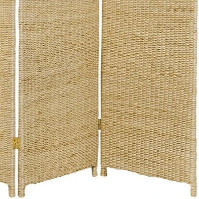 6 Ft. Tall Rush Grass Woven Room Divider - Natural (4 Panels) 2 6 Ft. Tall Rush Grass Woven Room Divider - Natural (4 Panels) - Image 2