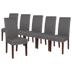 Emma And Oliver Six Mid-Century Parsons Chairs And Hardwood Frame For Kitchen, Dining Room & More -Baxton Studio Shop GUEST e962ad2a 5f27 44f2 bdee 3b3129f9b558