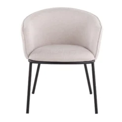 Ashland Contemporary Dining Chair Black/Cream - LumiSource: Padded Seat, Metal Legs, Polyester Upholstery -Baxton Studio Shop GUEST e96a33ac 4eae 4852 90ac 247e4dae5c7d