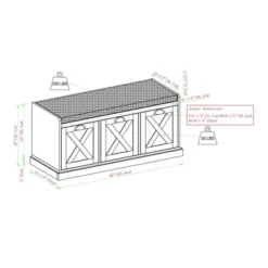 Farmhouse 40" 3 Drawer Storage Bench With Cushion - Saracina Home 17 Farmhouse 40" 3 Drawer Storage Bench With Cushion - Saracina Home -Baxton Studio Shop GUEST e9839c4d 91d9 42d6 8687 e6e846845d9d