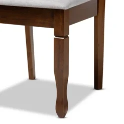 7pc Augustine Fabric Upholstered Dining Set Gray/Walnut Brown - Baxton Studio -Baxton Studio Shop GUEST e986dd6e 9951 4a02 983d 04119f3a011f