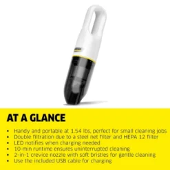 Karcher Kärcher CVH 2 Cordless Hand Vacuum, Bagless, Handheld Vacuum With Crevice Tool -Baxton Studio Shop GUEST e9b6f8f1 3e0c 4fe6 beb8 93f3a3692bdd