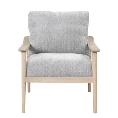 Retro Accent Chair With Solid Wood Frame And Vertical Slatted Back-ModernLuxe 7 Retro Accent Chair With Solid Wood Frame And Vertical Slatted Back-ModernLuxe - Image 7