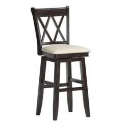 29" South Hill Double X Back Wood Swivel Height Barstool - Inspire Q 13 29" South Hill Double X Back Wood Swivel Height Barstool - Inspire Q -Baxton Studio Shop GUEST e9eb462e 54dc 4a6d b9a3 baf9b6c7456b