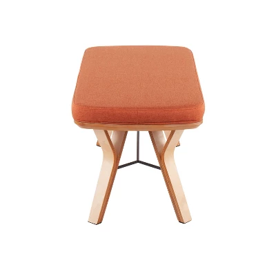 42" Folia Bench Polyester/Wood Natural/Orange - LumiSource 1 42" Folia Bench Polyester/Wood Natural/Orange - LumiSource