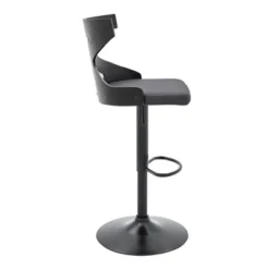 Etienne Adjustable Barstool With Faux Leather With Metal Finish Black/Gray - Armen Living 11 Etienne Adjustable Barstool With Faux Leather With Metal Finish Black/Gray - Armen Living -Baxton Studio Shop GUEST ea0d4563 6f92 4f38 81c3 5a7936dcb233