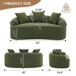 NicBex Modern Chenille Upholstered Curved Loveseat Sofa Couch With 3 Pillows,2-Seater Futon Couch Sofa For Living Room,Bedroom -Baxton Studio Shop GUEST ea0f0ee8 97ff 43ea 93bd c45a7270f212