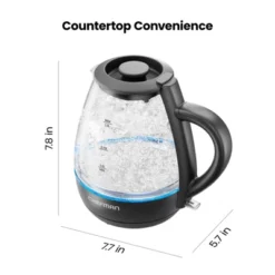 Chefman 1L Rapid-Boil Kettle With Automatic Shutoff - Black: Glass Electric Water Boiler & Warmer, 1500W Tea Heater -Baxton Studio Shop GUEST ea470bda a39e 4ae3 a0e2 771143ecce7d