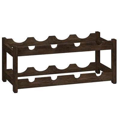 Itopfox Freestanding 2-Tier Bamboo Wine Rack For 8 Bottles, Countertop Cabinet Holder, Storage Shelf For Bar, Pantry, Wine Cellar, Basement 8 Itopfox Freestanding 2-Tier Bamboo Wine Rack For 8 Bottles, Countertop Cabinet Holder, Storage Shelf For Bar, Pantry, Wine Cellar, Basement - Image 8