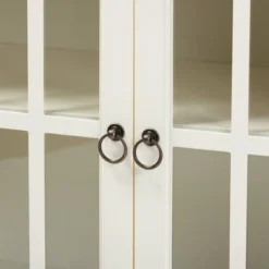 Kendall Wood And Glass Kitchen Cabinet White - Baxton Studio -Baxton Studio Shop GUEST eab1114d bfd5 45b2 b097 29307b573563