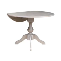 Kayden Round Dual Drop Leaf Pedestal Table Washed Gray Taupe - International Concepts -Baxton Studio Shop GUEST eab51dd3 a186 4bb5 9d88 f7075ced3900