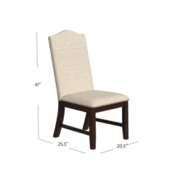 HomePop Set Of 2 Scalloped Back Dining Chairs Beige: Upholstered, Plywood Frame, Spot Clean, Polyester -Baxton Studio Shop GUEST eac2968c c959 4d4d 898f 1a6edaf2e2eb