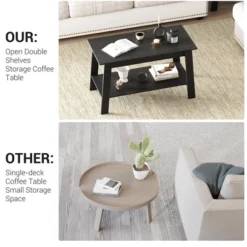 2-Tier Industrial Coffee Table With Storage Shelf For Small Apartment Living Room -Baxton Studio Shop GUEST eac3e27c e48a 4da1 80e8 6a6d551cce67