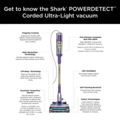 Shark PowerDetect Ultra-Light Corded Stick Vacuum With DuoClean Detect Technology And Self-Cleaning Brushroll Purple HZ4002 -Baxton Studio Shop GUEST eaeb551b 3e89 4eff bebc 9d54679cb673