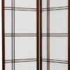 6 Ft. Tall Double Cross Shoji Screen - Walnut (3 Panels)