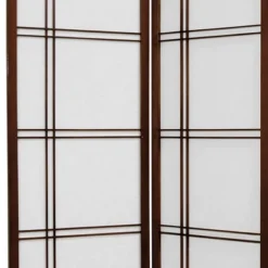 6 Ft. Tall Double Cross Shoji Screen - Walnut (3 Panels)