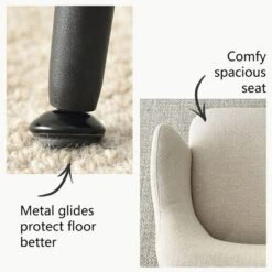 Set Of 8 Modern Dining Chairs With Armrests, Upholstered Dining Room Chairs With Black Metal Legs, Comfortable Seats For Kitchen & Home-Maison Boucle 12 Set Of 8 Modern Dining Chairs With Armrests, Upholstered Dining Room Chairs With Black Metal Legs, Comfortable Seats For Kitchen & Home-Maison Boucle -Baxton Studio Shop GUEST eb92acb4 1543 45c5 a80d 1e053507df99