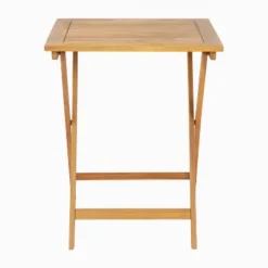 Flash Furniture Martindale Solid Acacia Wood 24 Inch Square Portable Folding Patio Table With Slatted Top And X Shaped Frame In Natural -Baxton Studio Shop GUEST eb937ada cc46 4406 9526 ce613e5cc244