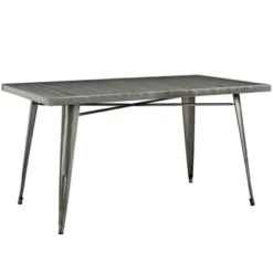 Alacrity Rectangle Metal Dining Table Gunmetal - Modway