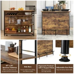 Tangkula Industrial Kitchen Island Bar Table 4-Tier Storage Shelf Drinks Rack Glass Holders -Baxton Studio Shop GUEST ec13f0d6 a4d8 479b bb0c bd262657bb37