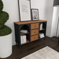 Farmhouse Wood And Metal Cabinet Black - Olivia & May -Baxton Studio Shop GUEST ec24c20b c0be 4b36 a067 4b731728ea36