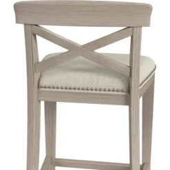 Set Of 2 26" Bayview NonSwivel Counter Height Barstool White/Silver - Hillsdale Furniture -Baxton Studio Shop GUEST ec35706e 7d7b 427a 99ed 04cc85f18151