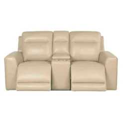 Doncella Power Recliner Console Loveseat Sand - Steve Silver Co.