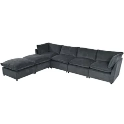 136.2"W Modern Large U-Shape Sectional Sofa, Convertible Sectional Sofa With Removable Ottomans For Living Room,Spacious Space - ModernLuxe 17 136.2"W Modern Large U-Shape Sectional Sofa, Convertible Sectional Sofa With Removable Ottomans For Living Room,Spacious Space - ModernLuxe -Baxton Studio Shop GUEST eca2bd8d ee13 4055 a3c2 b4bc48387e76
